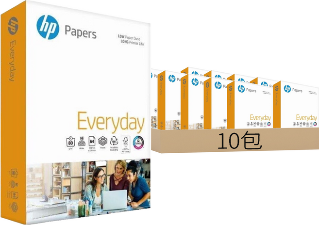 hp 惠普 多功能影印紙 80p, A4, 10包