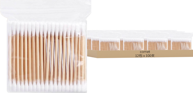 comet 白樺木棉花棒, 100支, 12組
