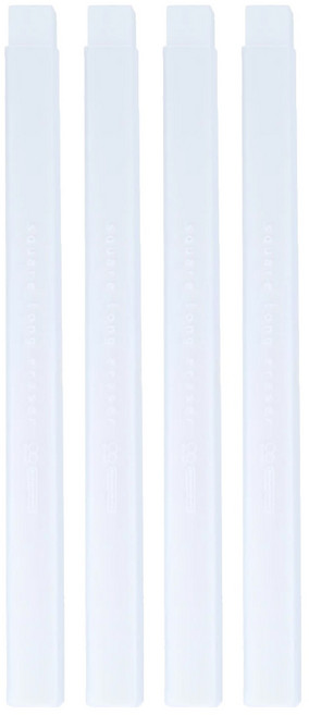 sun-star square long eraser 大小角度方形長條橡皮擦 14.5 x 1.1 x 1.1cm 21g, 冰鹽白, 4個