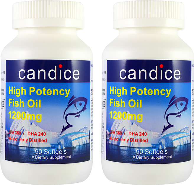 candice 康迪斯 歐米加 600 魚油膠囊, 90顆, 1.2g, 2罐