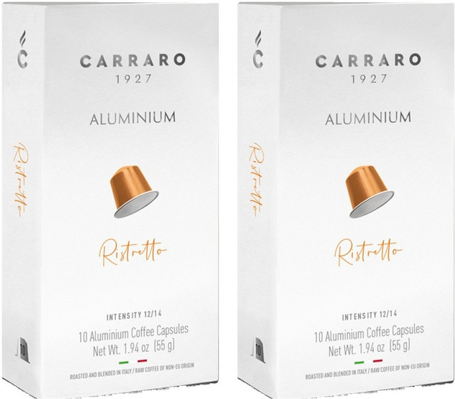 CARRARO 芮斯崔朵 RISTRETTO 咖啡膠囊 適用Nespresso Original 膠囊咖啡機, 5.5g, 10個, 2盒