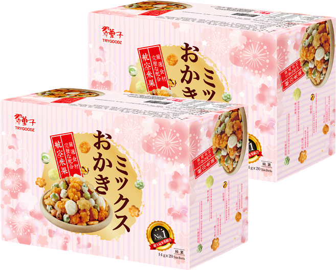 TRYGOODZ 翠菓子 航空米果 20包, 280g, 2盒