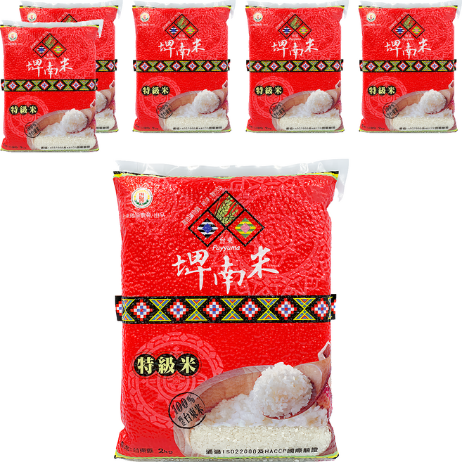 台東地區農會 埤南米 特級米, 6包, 2kg, 特級