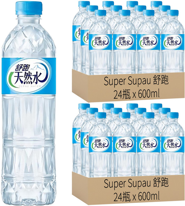 Super Supau 舒跑 天然水, 600ml, 48瓶