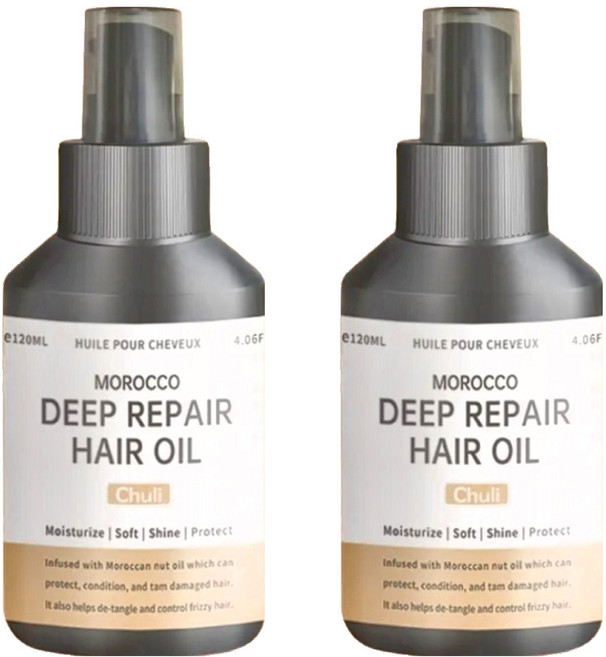 Chuli 初梨 摩洛哥深層修護髮油 120ml 深層滋養 柔順亮澤, 2瓶