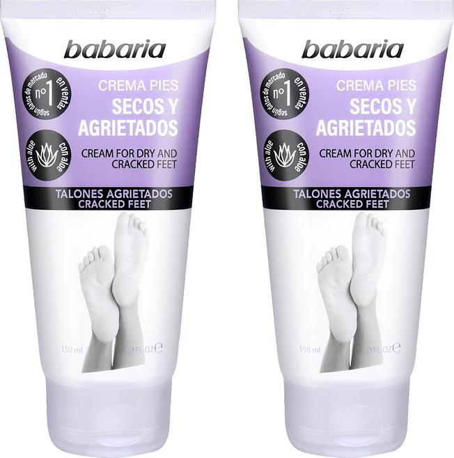 babaria 足部乾燥龜裂護理霜 尿素配方 舒緩乾燥和敏感肌膚 軟化角質 深層滲透 有效滋潤 修護龜裂腳跟, 150ml, 1條, 2件