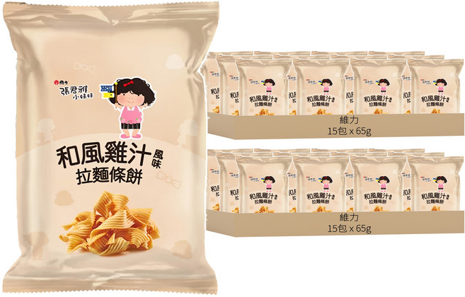 維力 張君雅小妹妹 拉麵條餅 和風雞汁風味, 65g, 30包