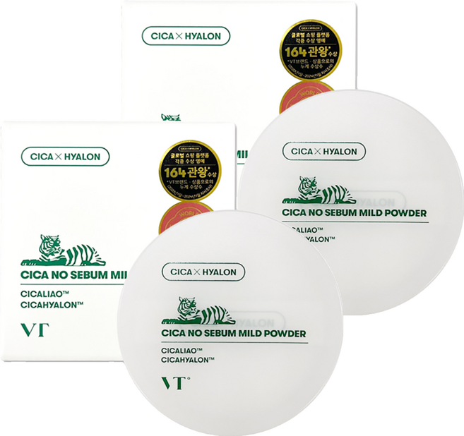 VT COSMETICS 老虎溫和鎮靜控油蜜粉 5g 打造持久清爽霧面妝感, 2罐