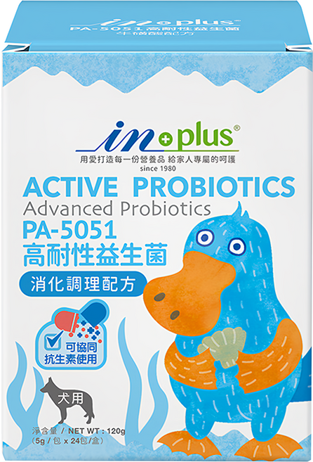 in plus 贏 高耐性益生菌 消化調理配方犬用營養劑, 24包, 5g, 消化, 1盒