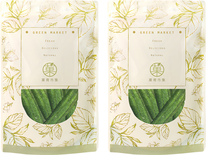GreenMarket 菓青市集 秋葵脆片/蔬果脆片/餅乾, 2包, 100g