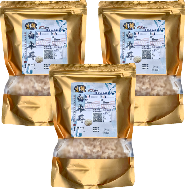 生機白木耳, 100g, 3包