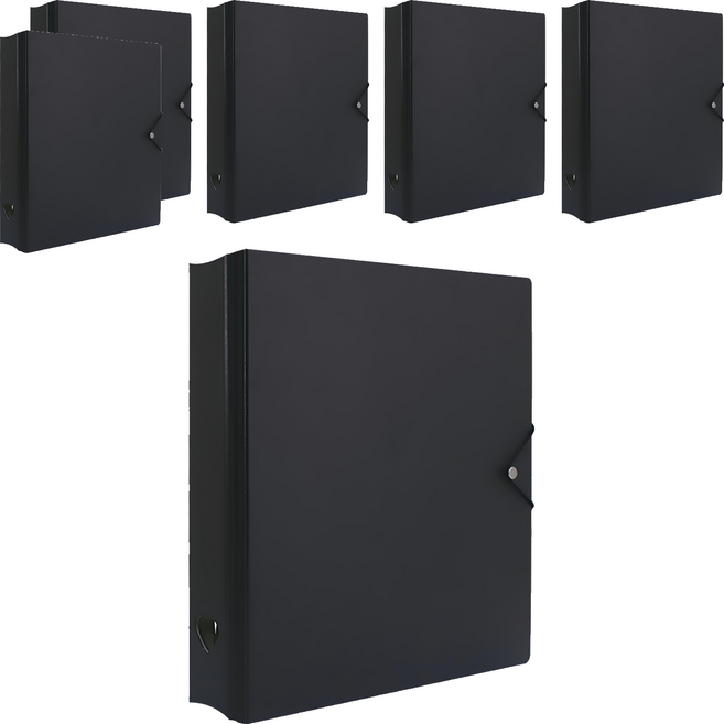 珠友文化 A4 D型夾集卡冊 有洞款 4孔, 黑色, 6個