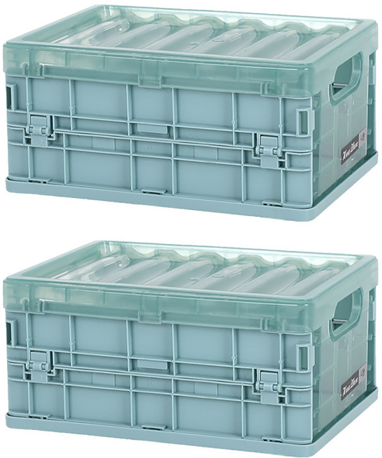 小麥購物 輕收納整理箱 中, 藍色, 2個