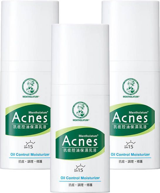 MENTHOLATUM 曼秀雷敦 台灣公司貨 Acnes抗痘控油保濕乳液, 3瓶, 45g