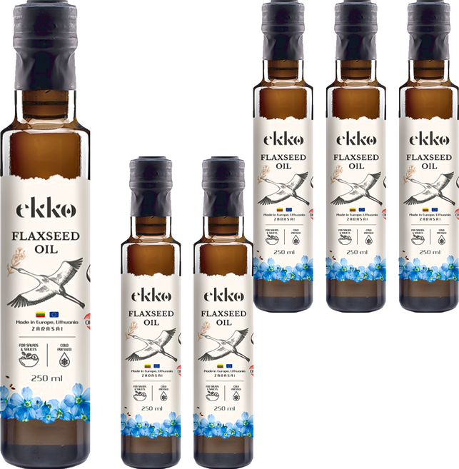 ekko 冷壓初榨亞麻籽油, 250ml, 6瓶
