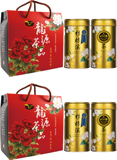 龍源茶品 鑫龍源 米其林3星獎 烏龍 + 凍頂茶葉禮盒, 烏龍茶 50g + 凍頂茶葉 150g, 2盒