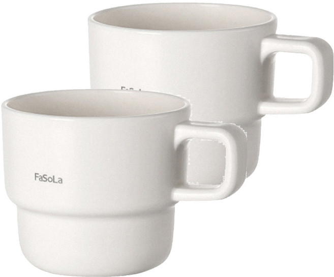 FaSoLa 淡雅系創意疊疊漱口杯 320ml, 白色, 2個