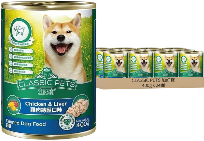 CLASSIC PETS 加好寶 成犬 狗罐, 雞肉總匯口味, 400g, 24罐