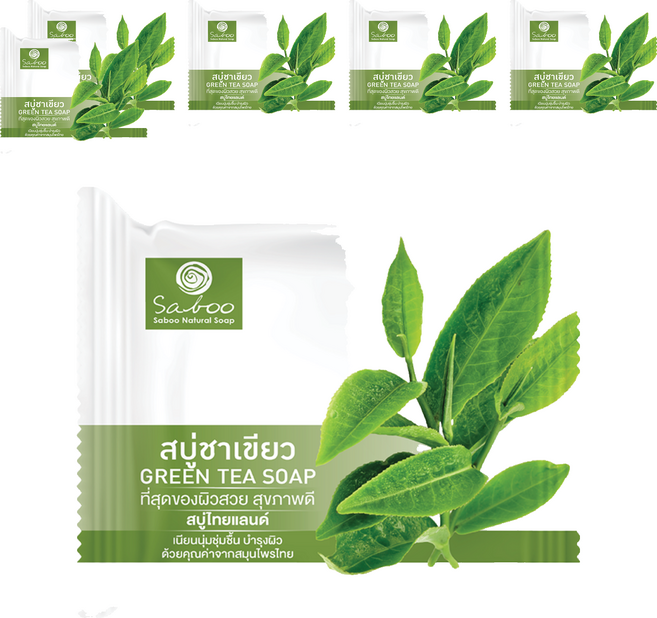 Saboo 綠茶皂/草本手工皂, 100g, 6個