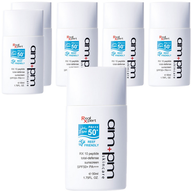NARUKO 牛爾 am pm 台灣公司貨 skincare RX10胜肽極效防曬液 海洋友善 SPF50+ PA+++, 50ml, 6入