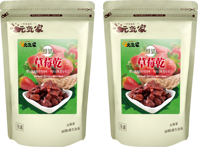 元氣家 草莓乾, 200g, 2包