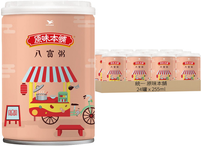 統一 原味本舖 八寶粥, 255ml, 24罐