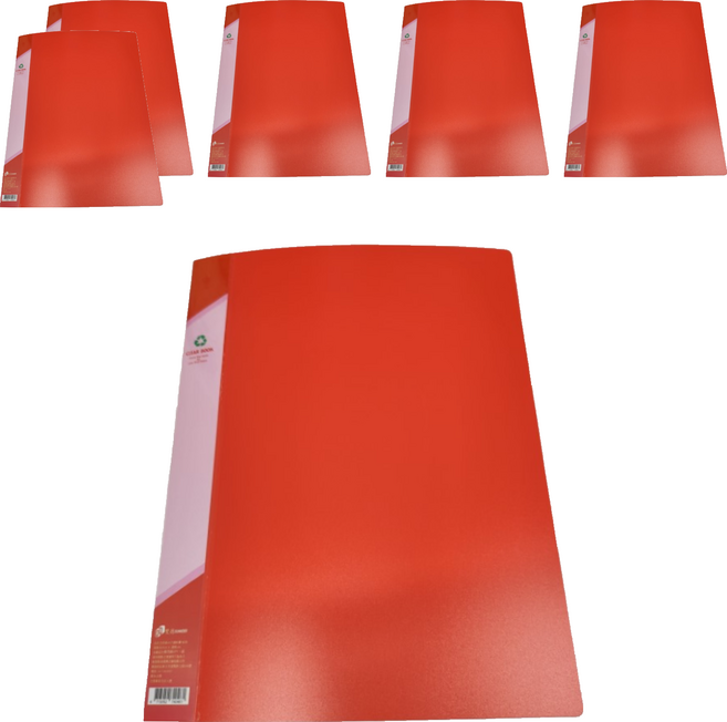 SUANDER 雙德文具 PP主色板資料簿 SD40A-4 40張, 紅色, 6本