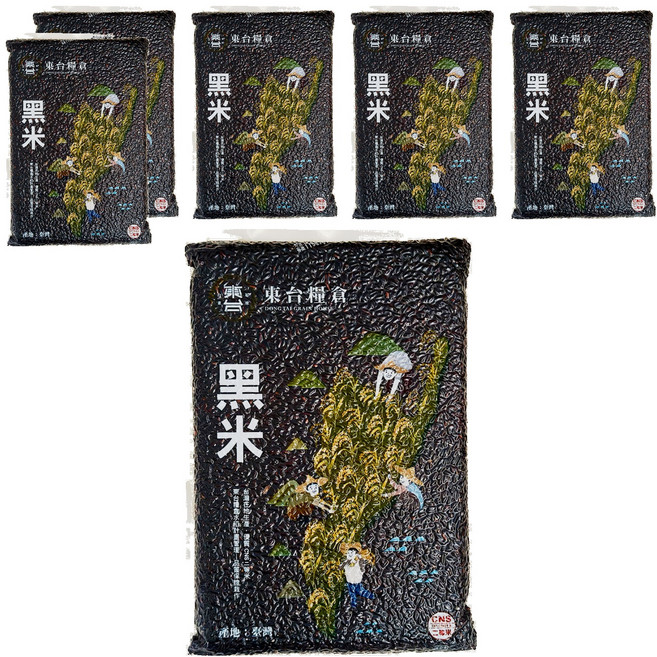 東台糧倉 黑米, 1kg, 6個