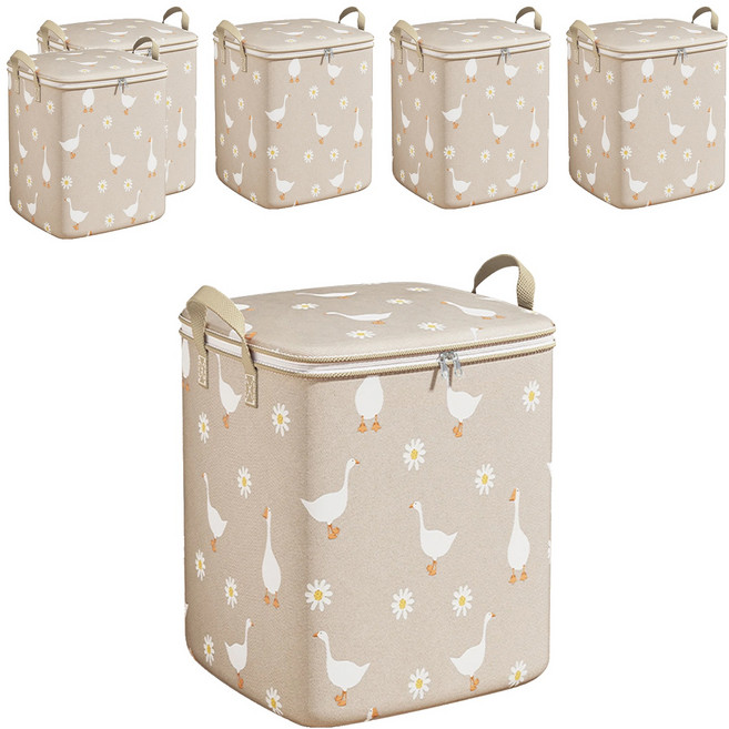 小鴨巨無霸換季衣物箱 拉鍊款 140L, 米鵝, 6個