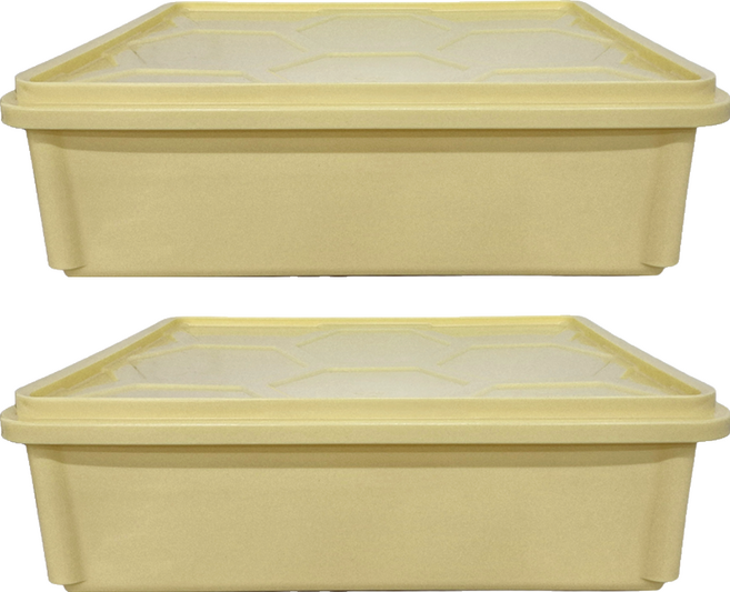 AHA 一法 小發酵箱 附蓋 41.5 x 31.5 x 12.5cm 米色, 容器 + 蓋子, 2組