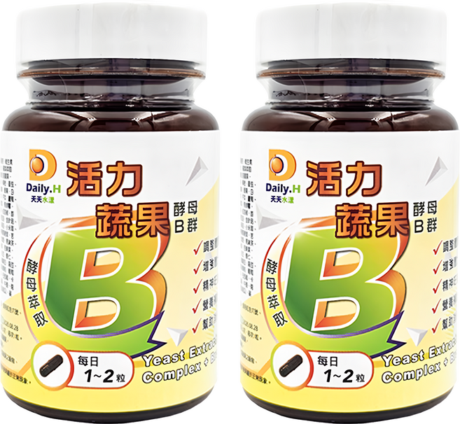 Daily.H 天天水漾 活力蔬果酵母B群, 30顆, 2瓶