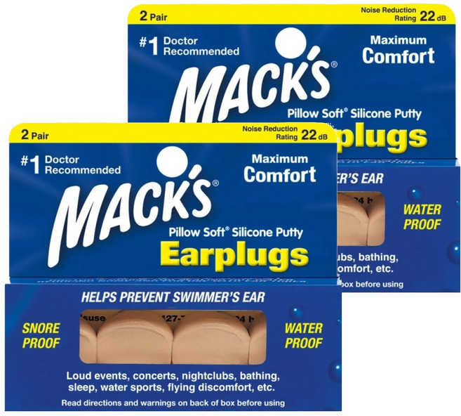 MACKS DREAMWEAR 美國 成人矽膠耳塞 膚色, 4個, 2盒