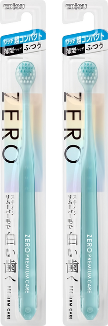 EBiSU 惠百施 零失誤淨白寬頭超小頭牙刷 中毛 顏色隨機, 1個裝, 2個