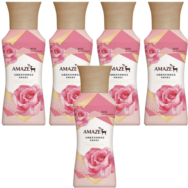 AMAZE 森林擴香 法國植萃衣物香氛豆 玫瑰淡香水, 450ml, 5瓶