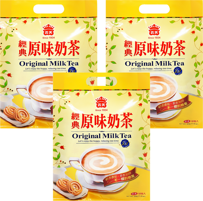 義美 經典原味奶茶, 18g, 18包, 3袋