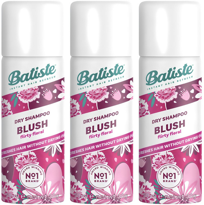 Batiste 芭緹絲 BLUSH 秀髮乾噴劑 清爽蓬鬆, 3瓶, 50ml