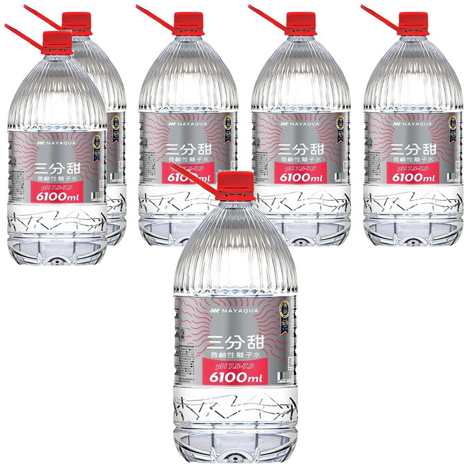 NAYAQUA 耐雅格生技 三分甜 PH7.5 微鹼性離子水, 6100ml, 6瓶