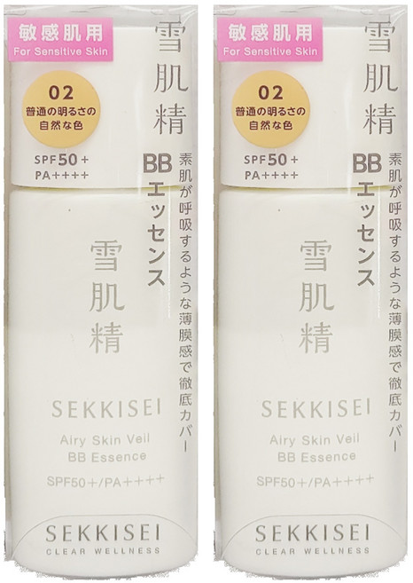 KOSE 高絲 SEKKISEI 雪肌精 漾活舒敏空氣薄紗BB精華, 02 自然膚色, 30ml, 2瓶