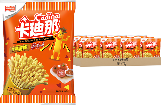 Cadina 卡迪那 德州薯條 茄汁口味, 70g, 12包