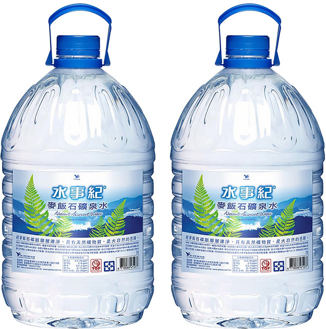 統一 水事紀 麥飯石礦泉水, 5000ml, 2瓶
