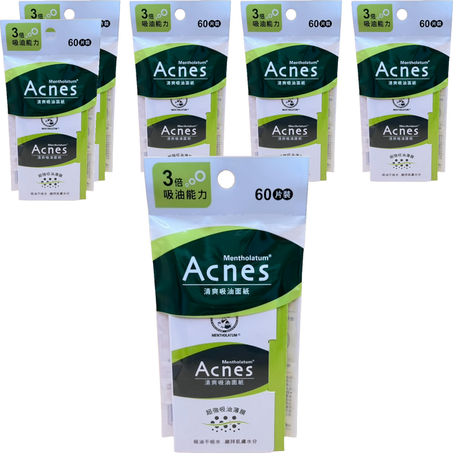 MENTHOLATUM 曼秀雷敦 Acnes 台灣公司貨 吸油面紙清爽, 60片, 6個