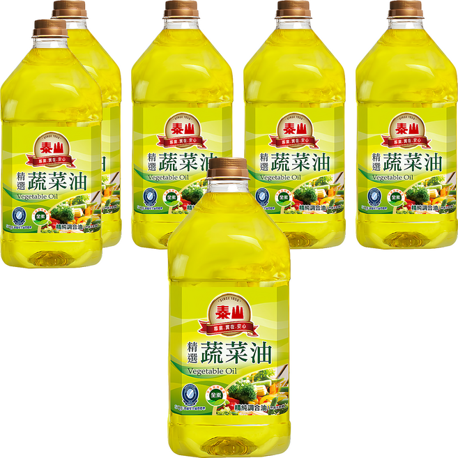 TAISUN 泰山 蔬菜油, 3L, 6瓶