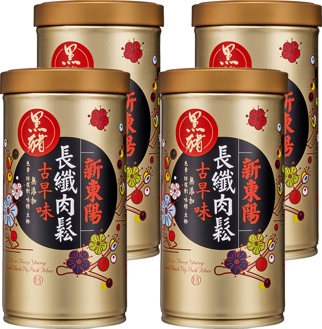 新東陽 長纖黑豬純肉鬆, 160g, 4罐