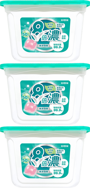 Magic Amah 妙管家 8倍濃洗衣球 潔淨去污, 50顆, 3盒