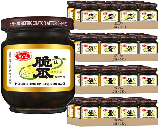 愛之味 鮮味脆瓜, 180g, 48罐