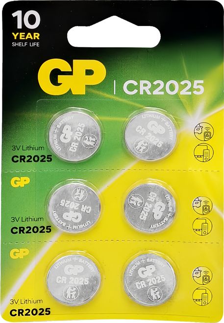 GP Batteries 超霸 鈕型鋰電池 CR2025, 1組, 6顆