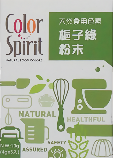 Color Spirit 梔子綠色素粉末, 20g, 1盒
