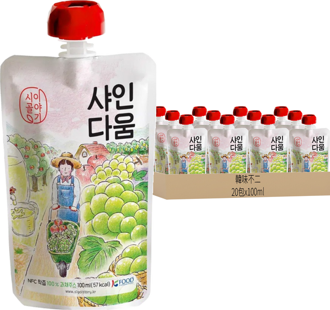 Sigolstory 鄉村故事 葡萄蘋果汁, 20包, 100ml