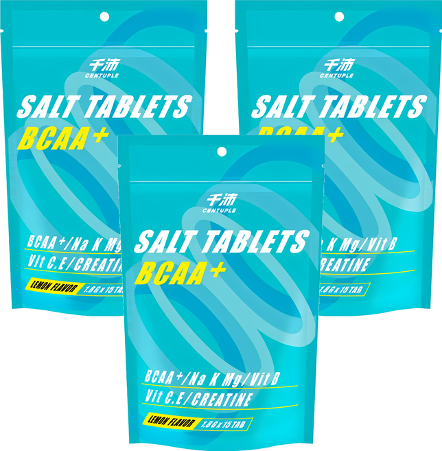 CENTUPLE 千沛 BCAA+能量鹽錠, 15顆, 1.8g, 3包
