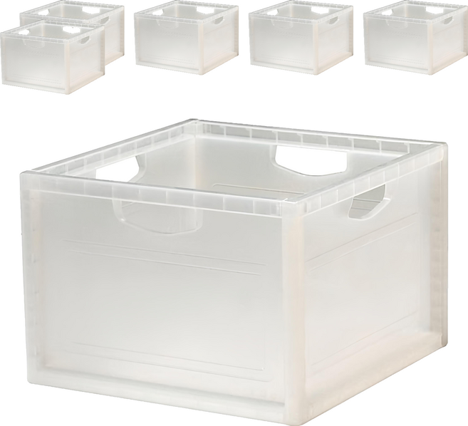 SHUTER 樹德 livinbox 巧拚收納箱 27.7L KD-2638, 本透, 6個